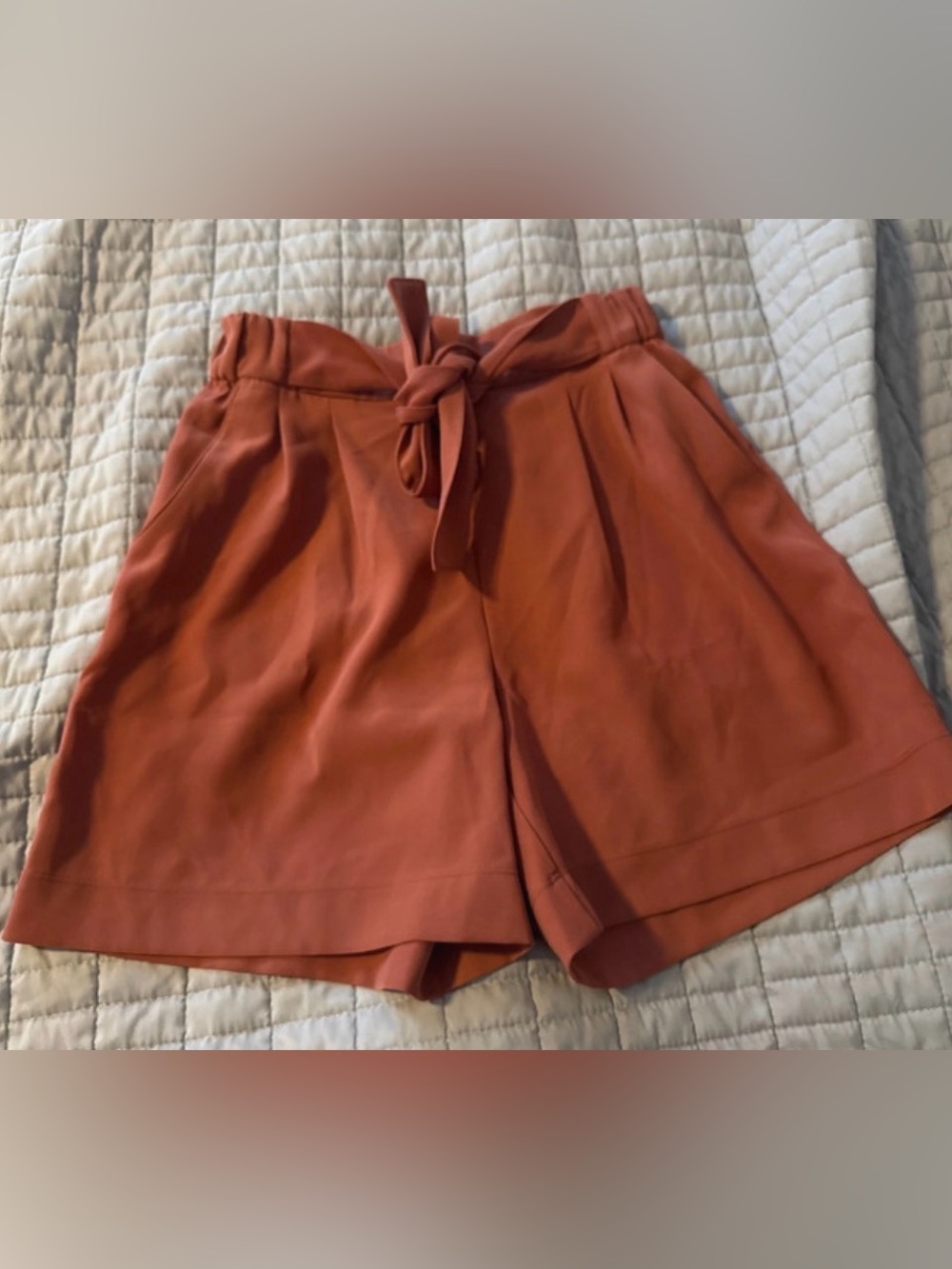 lululemon athletica High-Waist Tie-Belt Shorts in Rust